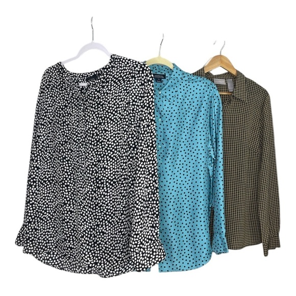 Polka Dot and Checkered Women’s Shirt Set XL - Picture 1 of 15
